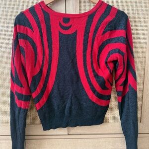 Parker Red & Black Patterned Sweater